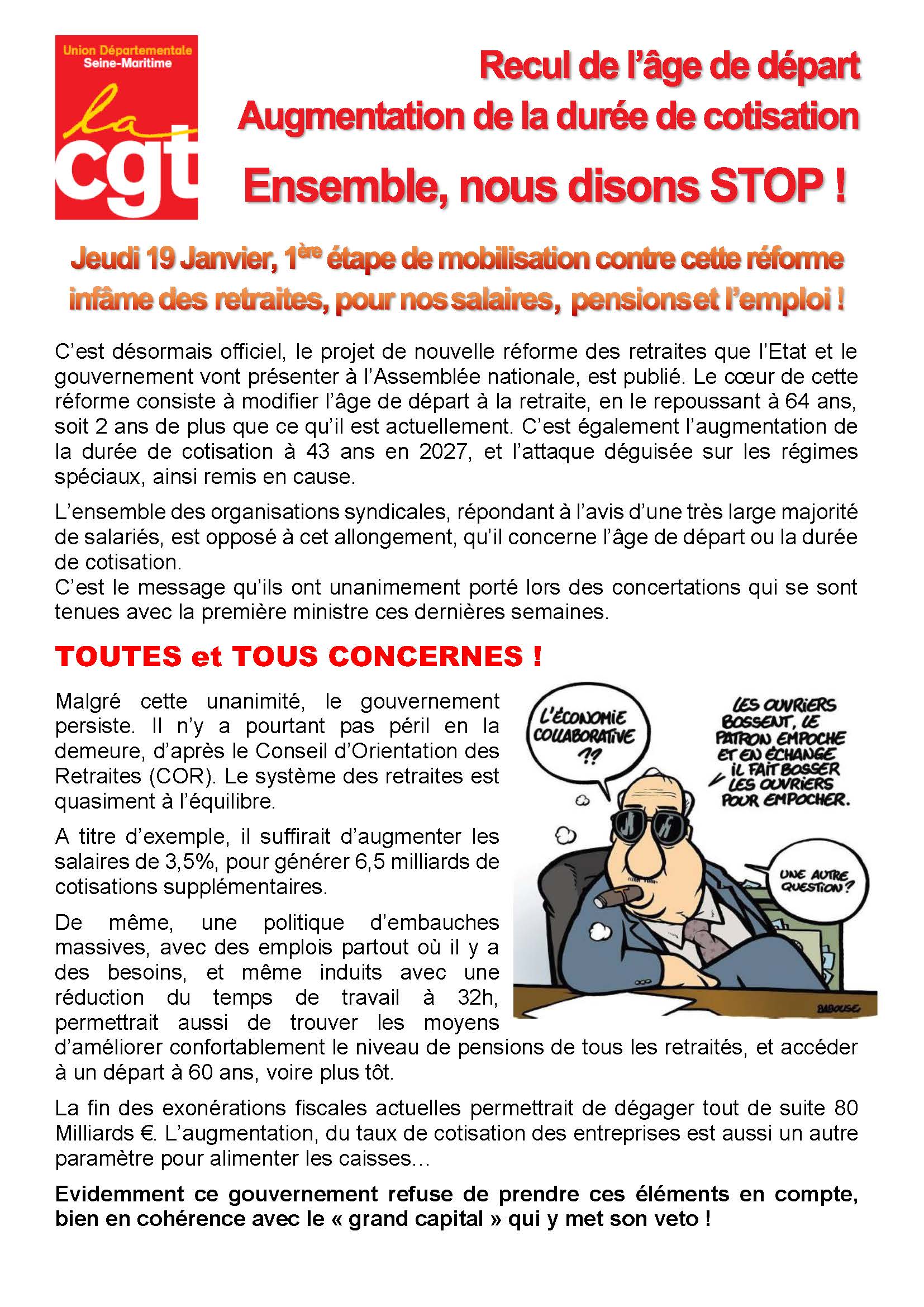 Lire la suite à propos de l’article Réforme des retraites – Ensemble, nous disons stop !